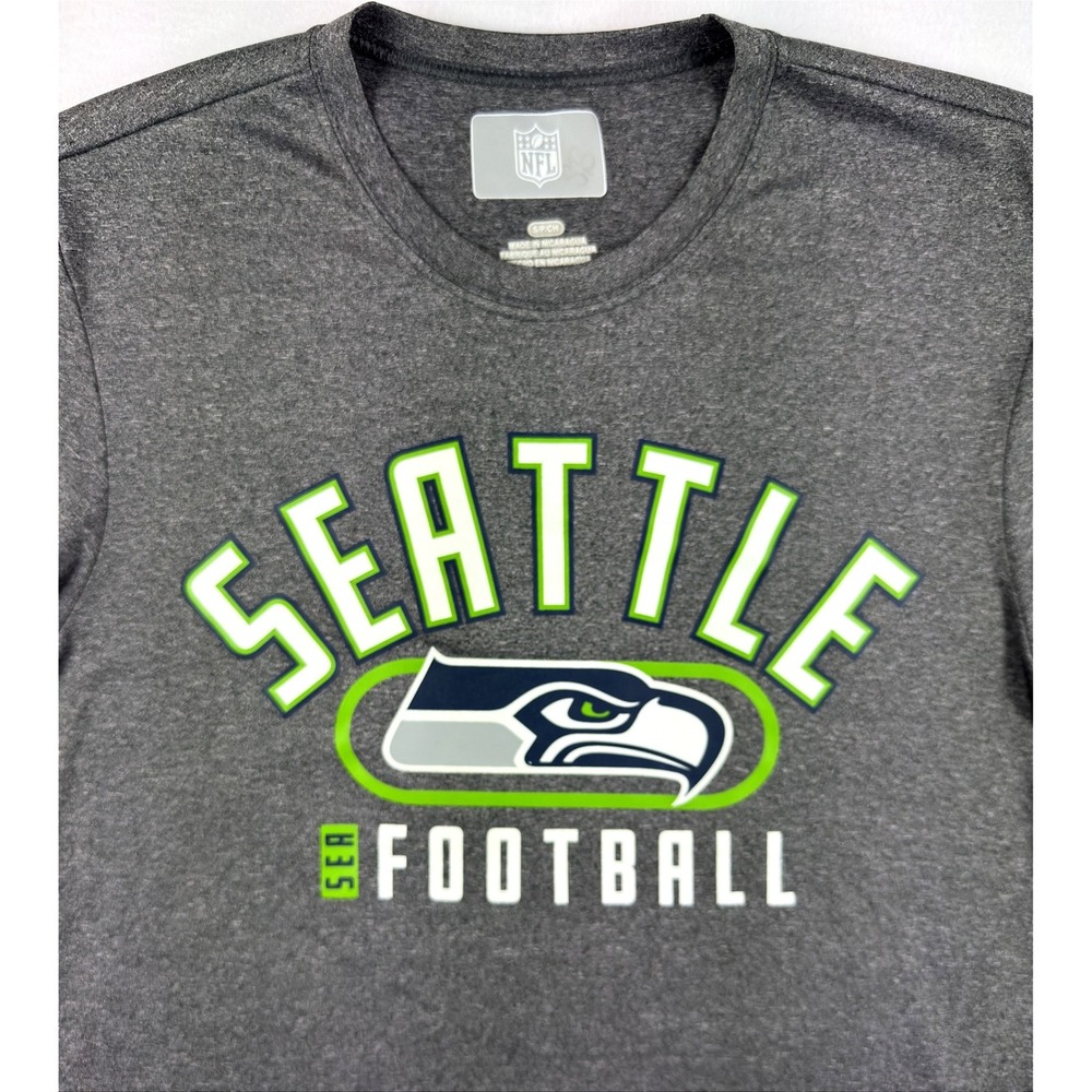 Seattle Seahawks NFL Team Apparel‎ T Shirt Mens S Gray Performance Football Tee